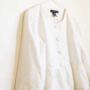 Ivory Buttoned Peplum Blouse